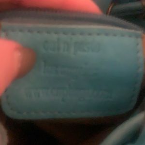 Teal leather purse